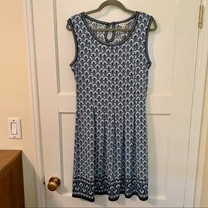 Max Studio Blue Sleeveless Fit & Flare Dress